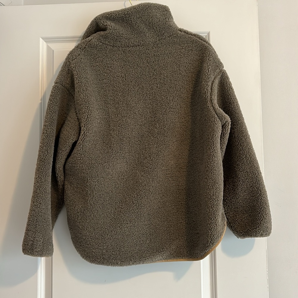 Tuckernuck Olive Green Sherpa Half-Zip Pullover with Gold Trim - Picture 5 of 5